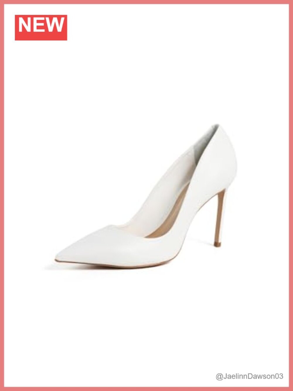 Classic White Leather Pointed Toe Stiletto Heels Pumps